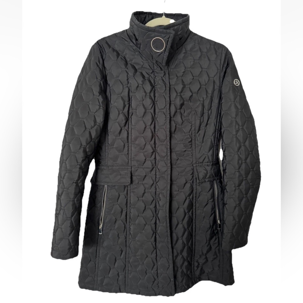 Calvin Klein Women's Diamond Quilted Black Dress / Work Jacket, Small, GUC
